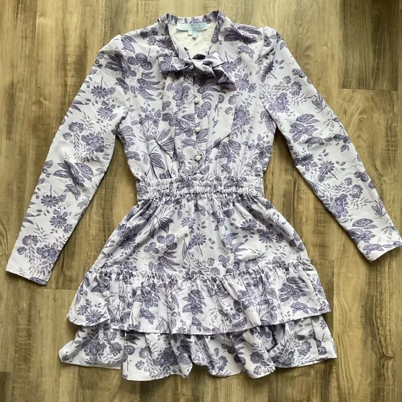 Hill House Home Talia Dress Lilac Tonal Crepe size XS - Picture 4 of 9